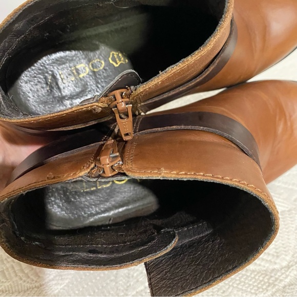 Aldo leather US 8.5/EU 39 leather ankle boots 2.5” heel buckle zipper western - Picture 7 of 8